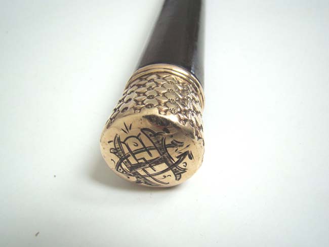 A fine Gold Knobbed Walking Stick with internal whiskey flasks circa 1885 — image 3